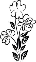 Elegant Black and White Floral Design Element for Decoration