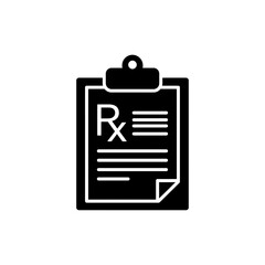 Prescription Icon on Clipboard Representing Medical Prescription