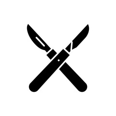 Crossed Scalpels Diagonal Icon for Surgery and Medical Procedures