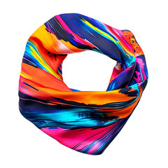 Dynamic Cooling Bandana with a Vibrant Digital Print Isolated on Transparent Background