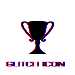 Award icon flat. Simple pictogram - Glitch effect. Vector illustration symbol