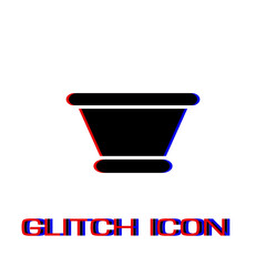Clay pot icon flat. Simple pictogram - Glitch effect. Vector illustration symbol