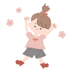 元気な女の子のイラスト