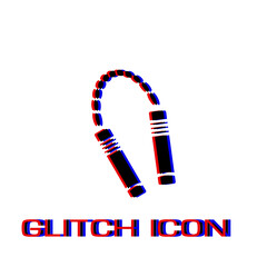 Obraz premium Nunchuck icon flat. Simple pictogram - Glitch effect. Vector illustration symbol