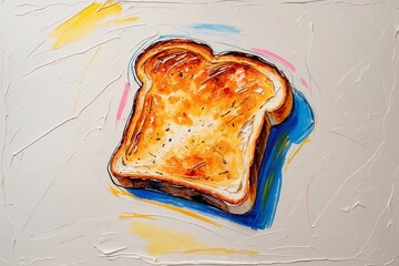 Toasted bread piece, sketch, AI Generated
