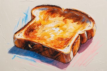 Toasted bread piece, sketch, AI Generated