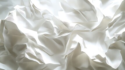 Obraz premium Abstract white fabric folds capturing light and shadow delicate texture