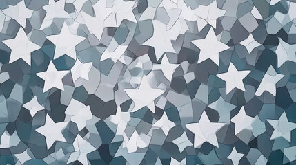 Modern Star Mosaic Pattern with Blue and White Abstract Design. Stylish Geometric Background