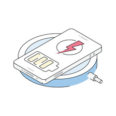 Check out this isometric icon showing wireless charging system
