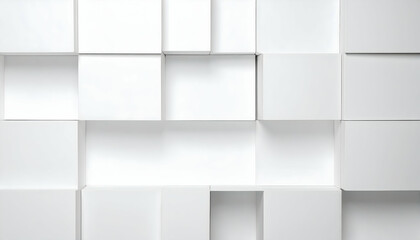 Obraz premium Abstract White Cube Geometric Pattern Background