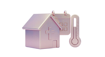 Isolated Medical Facility Icon with Calendar and Thermometer Healthcare Appointment
