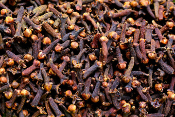 A spice of dried cloves, herbal medicine plant