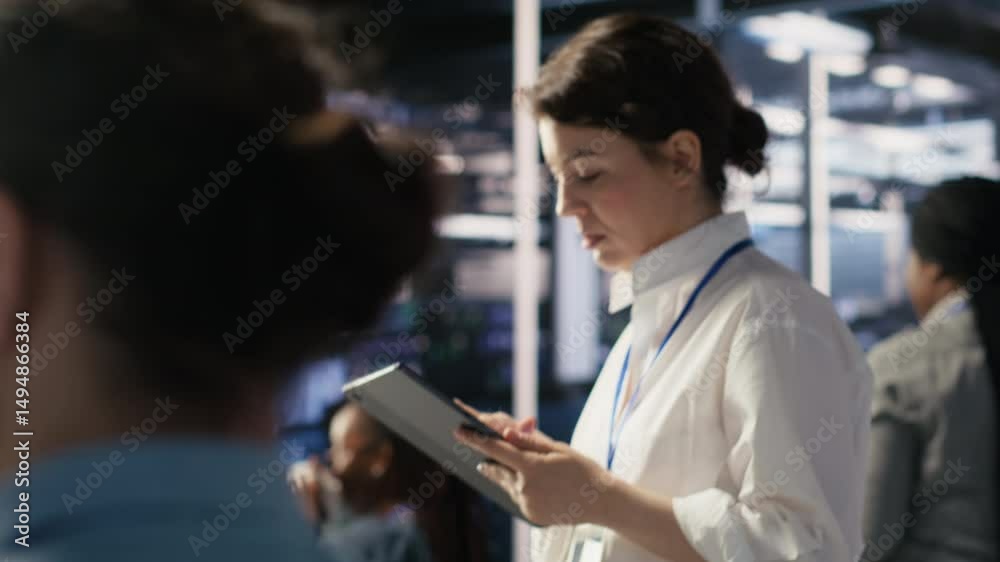 Poster data center team leader supervising system operations supporting neural networks and analytics workf
