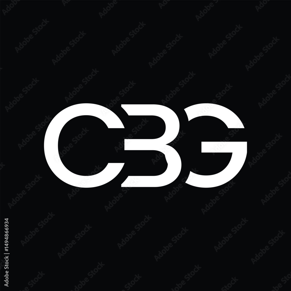 Fototapete the image shows a flat monogram logo design of an initial letter cbg in white color that looks clean