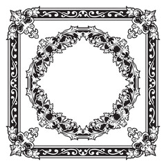 Ornamental Frames Outlines with Decorative Edge Accents