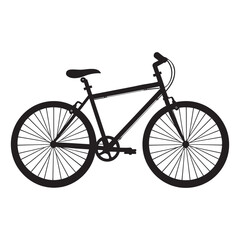 Fototapeta premium Bicycle black silhouette of simple minimal vector