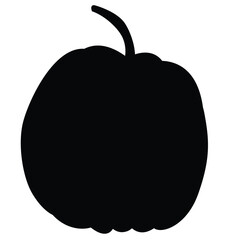 Cute cartoon hand drawn vector pumpkin silhouette.