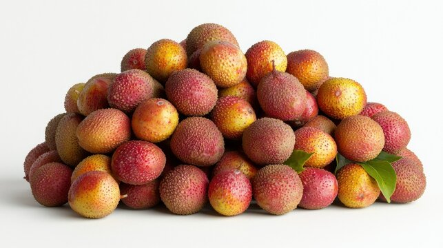 Pile of reddish-yellow fruits with textured skin