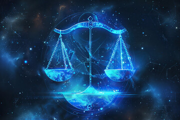 Abstract composition with concept of Libra zodiac sign symbol