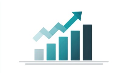Upward Trending Bar Graph Showing Growth and Success