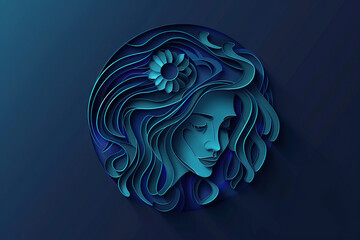 Abstract composition with concept of Virgo zodiac sign symbol, abstract vivid composition consists of fictional unreal fantastic vision on background