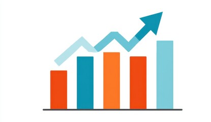 Upward Trending Bar Graph Showing Business Growth