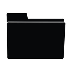 Black and White Folder Icon Used for Storing Digital Information