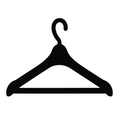 Elegant black clothes hanger against a clean white background image design