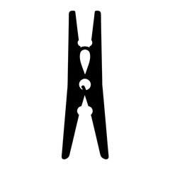 Black and White Minimalist Clothespin Design for Laundry and Organization Concepts