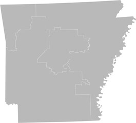 Arkansas congressional districts vector map (Albers equal area conic projection, PPT-compatible & fully editable)