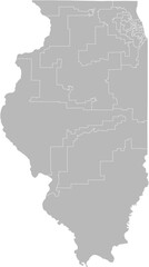 Obraz premium Illinois congressional districts vector map (Web Mercator projection, PPT-compatible & fully editable)