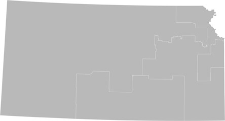 Obraz premium Kansas congressional districts vector map (Albers equal area conic projection, PPT-compatible & fully editable)