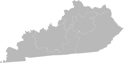 Kentucky congressional districts vector map (Albers equal area conic projection, PPT-compatible & fully editable)