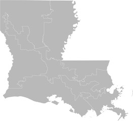 Louisiana congressional districts vector map (Web Mercator projection, PPT-compatible & fully editable)