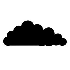 A black silhouette of a cloud isolated on a white background
