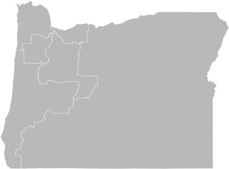 Oregon congressional districts vector map (Web Mercator projection, PPT-compatible & fully editable)