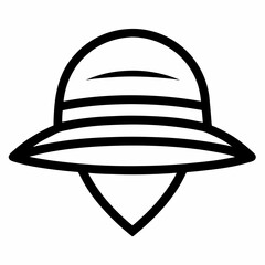 Hat cap icon black vector on white background.