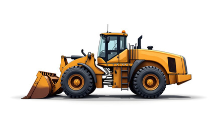 A magnificent yellow bulldozer in action at a bustling construction site. The powerful machine dominates the scene with its robust design and meticulously engineered components.