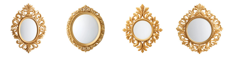 Ornate gold framed baroque style mirrors