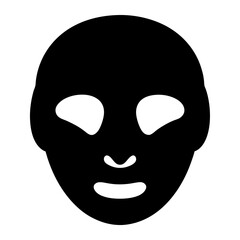 Simplified Icon of a Facial Mask for Beauty and Skincare Applications