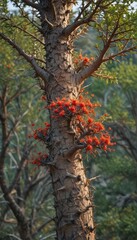 Fototapeta premium A thorny tree, branches thick with sharp spines , dangerous, desert