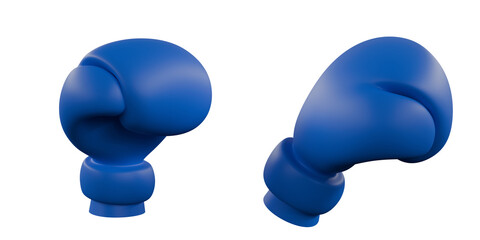 Stylized Blue Boxing Glove isolated on white