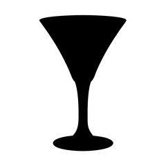 Elegant Martini Glass Silhouette Against White Background Emphasizing Simplicity and Sophistication