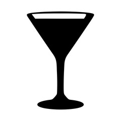 Elegant silhouette of a classic cocktail glass filled with dark liquid