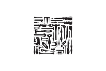 A Bradawl hand tools vector silhouettes image made by adobe illustrator. eps
