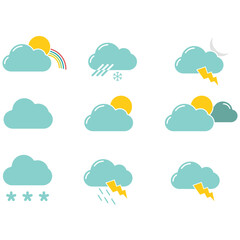clouds icons shape , design and style in different forms