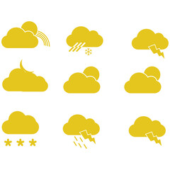 clouds icons shape , design and style in different forms