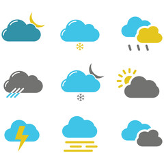 clouds icons shape , design and style in different forms