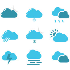 clouds icons shape , design and style in different forms