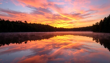 Fototapeta premium sunrise over the lake